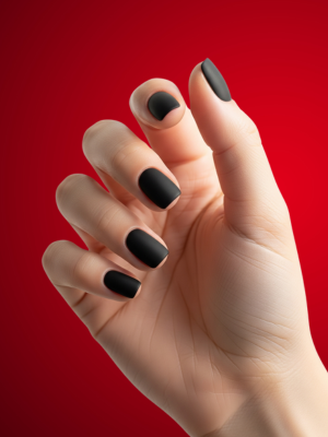 Simple Matte Black Nail Designs