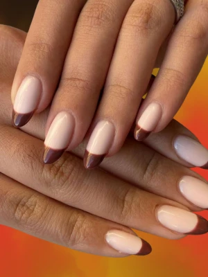 Simple French Tips in Fall Shades