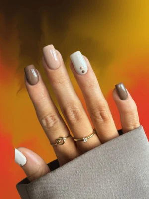 Simple Fall Nails,Gradient