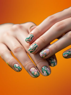 Abstract Garden-Inspired Spring Nail ideas