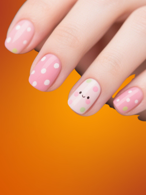 Cute Polka Dot Nail Design for Spring