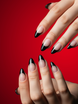 Reverse French Simple Black Nail Designs