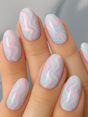 Spring Pastel Marble Nails