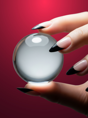 Transparent Nails with Black Tip Highlights