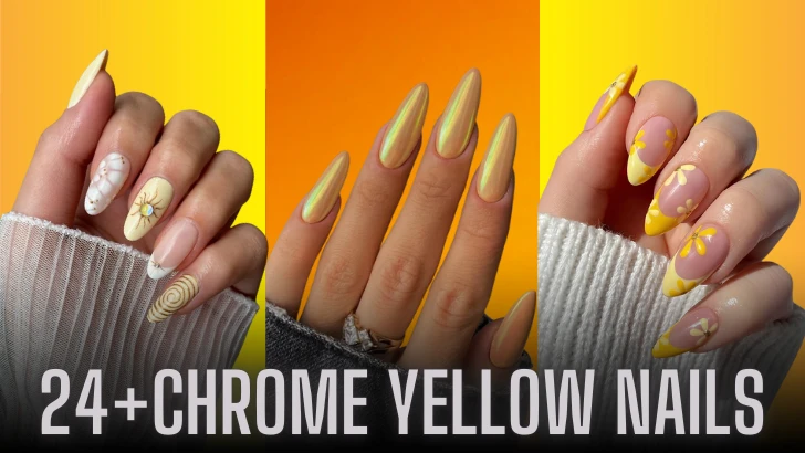 Yellow Chrome Nails