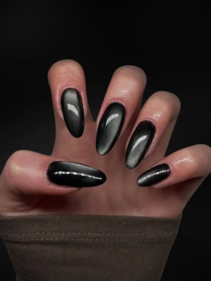 Dark Energy Black French Manicure