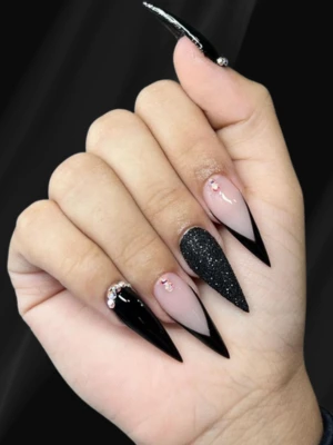 Elegant Black French Nails with a Modern Twist
