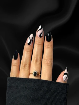Ombre Black French Nails for a Modern Look