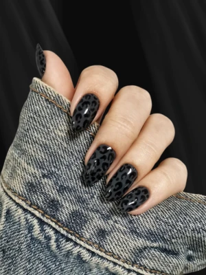 Tortoise Shell Black French Nail Art