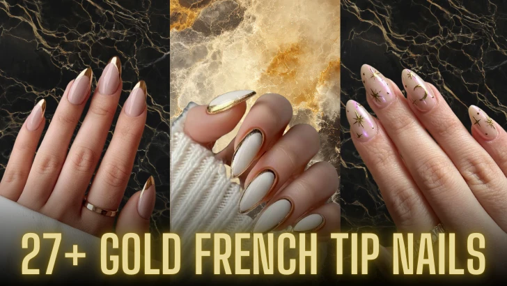 gold french tip nails