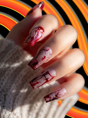 Bloody Drip Halloween Nails