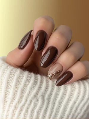 Brown Winter Nails for a Cozy Vibe