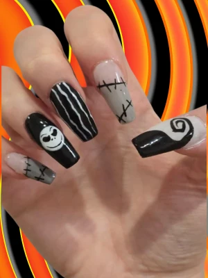 Coffin Halloween Nails