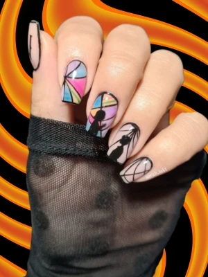 Colorful Nail Art for Halloween