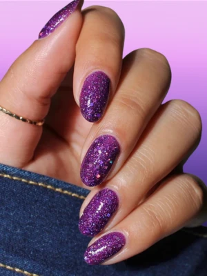 Glittery Purple Nails Idea That Screams Glam