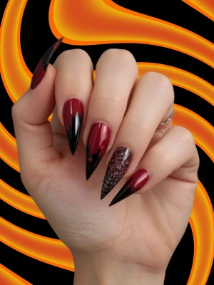 Gothic Glam Halloween Nails