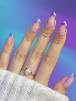 Light Purple French Tips for a Fresh Look