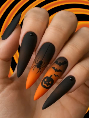 Matte Halloween Nail Inspo