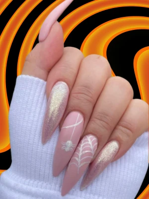 Pink Halloween Nails