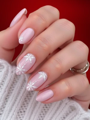 Pink Winter Nails for a Feminine Twist