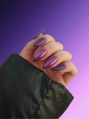 Stiletto Chrome Purple Nails That Command Attention