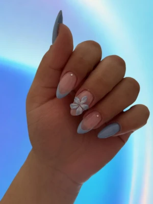 3D Blue French Tips