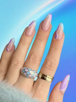 Blue and Purple French Tips