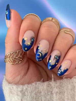 Celestial Blue Nails