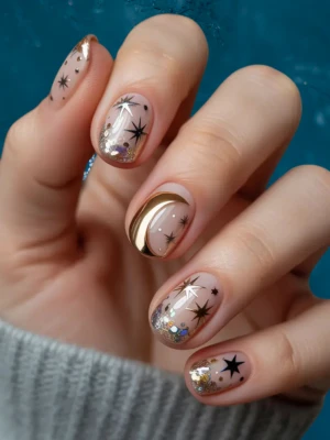 Celestial Winter Nails