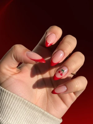 Cherry French Fusion Nails
