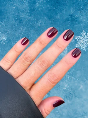 Cherry Mocha Winter Nails