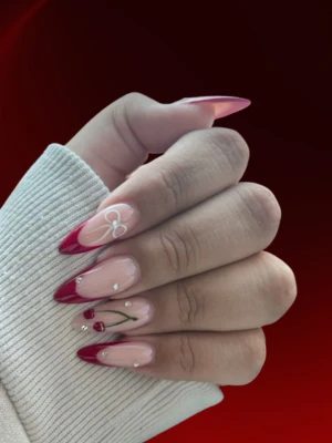 Classy French Cherry Nails