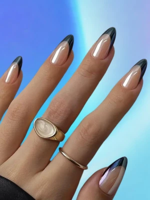 Glazed Blue French Mani