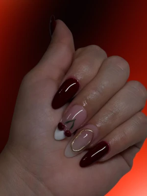 Glossy Red Wine Nails