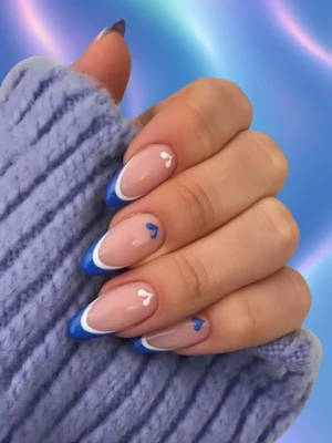Heart Negative Space Blue Tips