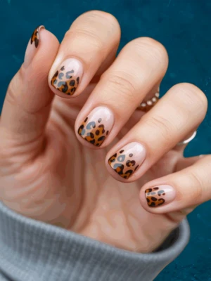 Leopard Print Winter Nails