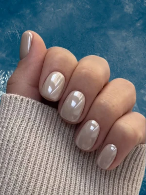 Neutral Chrome Winter Nails
