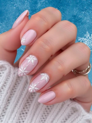 Pink Coquette Winter Nails