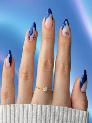 Skittle Blue French Mani