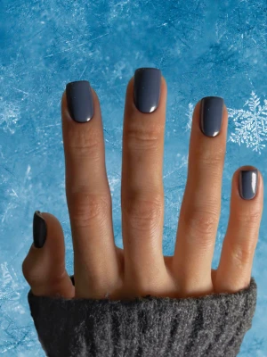 Slate Blue Winter Nails