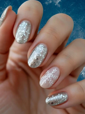 Snowflake Mani Winter Nails