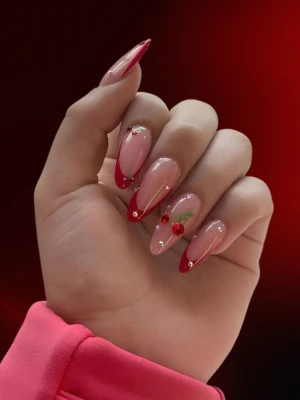 Stiletto With Cherry Nail Art