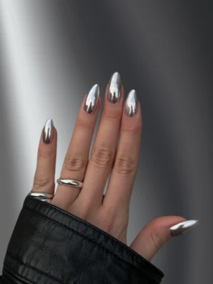 Silver Chrome Nails