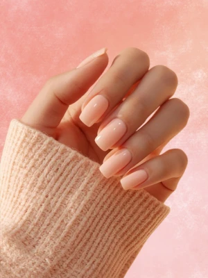 Milky Peach Nails