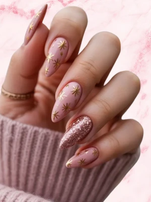 Stylish Christmas Nails Pink