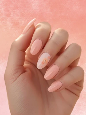 Soft Peach Minimal Nails