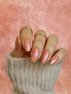Peach Chrome Nails