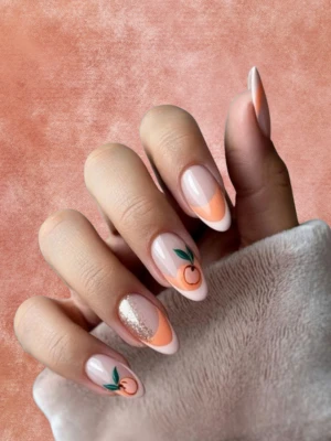 Fruity Peach Nail Designs