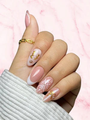 Pink classy Christmas Nails