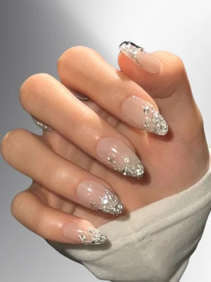 Pearl & Glitter Nail Combo